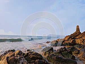 Hermoso Playa de. atrapó en1 móvil 