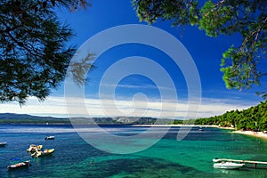 Beautiful beach Zlatni Rat in Croatia