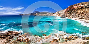 Beautiful beaches of Greek islands- Milos, Cyclades photo