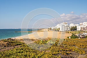 Beautiful beaches in Quarteira, Algarve, Portugal photo