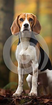 Beautiful Beagle Dog In Lensbaby Composer Pro Ii: Dark Navy And Amber photo