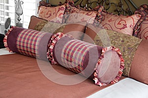 Beautiful bedroom textiles and bedding.