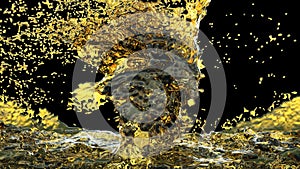 Beautiful beer bubbles, liquid Splashing. 3D Rendering.