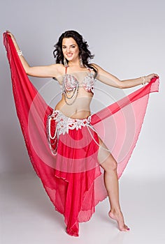 Beautiful belly dancer in motion