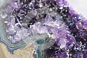 Beautiful Big Amethyst Gemstone Rock Close Up