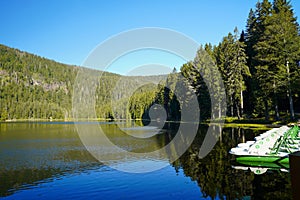 Beautiful Big Arber lake in the Bavarian Forest, Germany