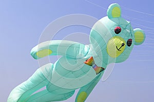 Beautiful big blue bear kite in a kites festival