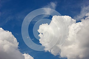 Beautiful big clouds in the blue sky