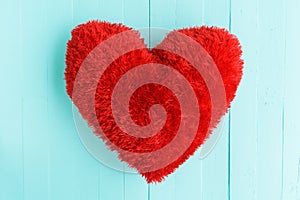 Beautiful big red pillow heart shape