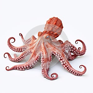 Beautiful big wild octopus looking forward is shown in full length, Ai generated