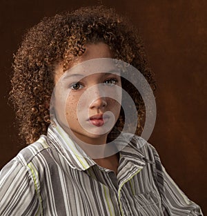 Beautiful Biracial Preteen Boy