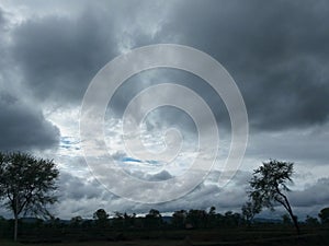 Beautiful black cloud wheather in rainy season