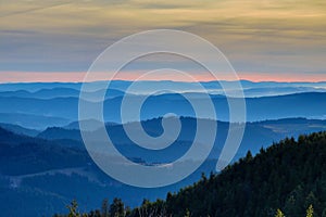 Beautiful Black Forest at sunset - Mummelsee, Germany