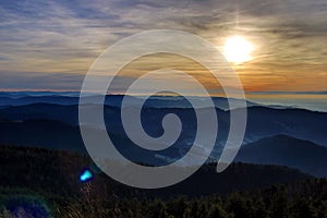 Beautiful Black Forest at sunset - Mummelsee, Germany