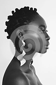 Beautiful black girl with big earrings