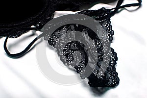 Beautiful black lace panties - thongs. Black lace lingerie.