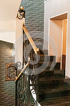 Beautiful black staircase in the room