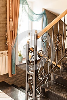 Beautiful black staircase in the room