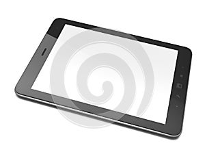 Beautiful black tablet pc on white background