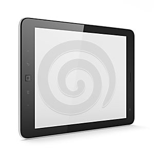 Beautiful black tablet pc on white background