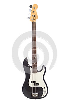 Beautiful black and white precision bass guitar