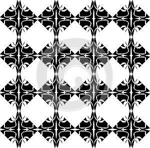 Beautiful black and white seamless vector pattern.