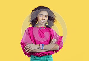 Beautiful black woman pose on studio background