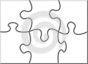 Beautiful blank transparent jigsaw puzzle