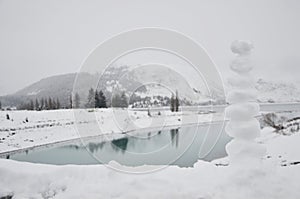 Beautiful Blessing snow stones at Lake tekapo.