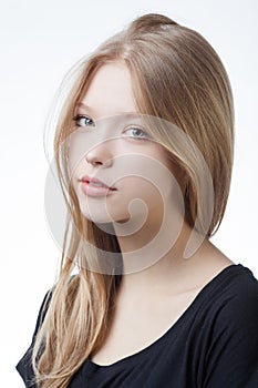 Beautiful blond teen girl portrait