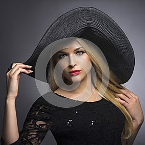 Beautiful Blond Woman in Hat