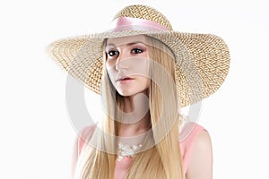 Beautiful Blond Woman in Hat