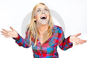 Beautiful Blond Woman Laughing