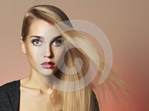 Beautiful blond woman portrait