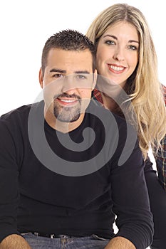 Beautiful blonde girl & latino man