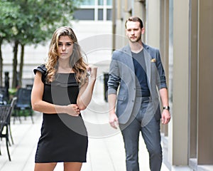 Beautiful Blonde Model has an Admirer