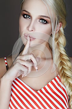 Beautiful blonde young woman portrait