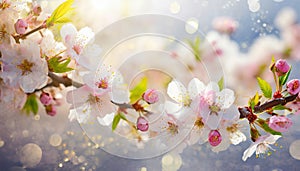 beautiful blossom flowers making a lovely soft floral background or border