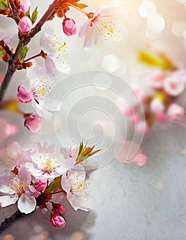 beautiful blossom flowers making a lovely soft floral background or border