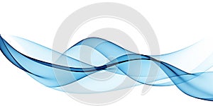 Blue abstract lines swoosh wave Smooth wave border background Wave blue flow