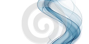 Blue abstract lines swoosh wave Smooth wave border background Wave blue flow