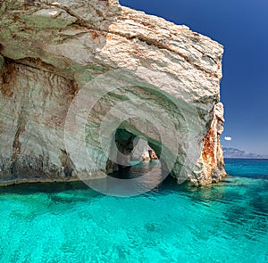 Blue caves, Zakinthos island, Greece photo