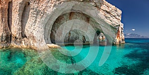 Blue caves, Zakinthos island, Greece photo