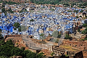 The Beautiful Blue City of Jodhpur, India, South Asia
