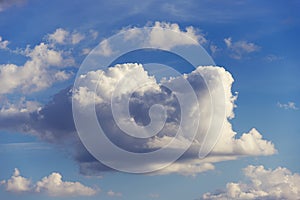 Beautiful blue clouds in a thunderstorm