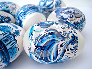Beautiful blue easter eggs