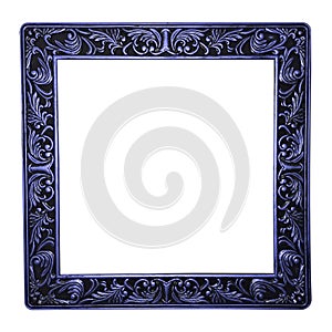 beautiful blue frame isolated on white background