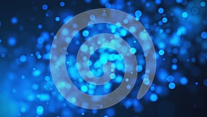 Beautiful blue glowing bokeh, shallow depth of field, computer generated abstract background, 3D render backdrop
