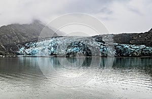 Glacier Bay, Alaska. Beautiful blue ice glacier.
