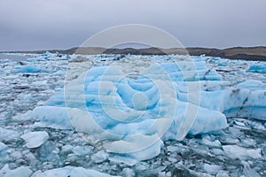 Beautiful blue iceberg in Jokulsarlon